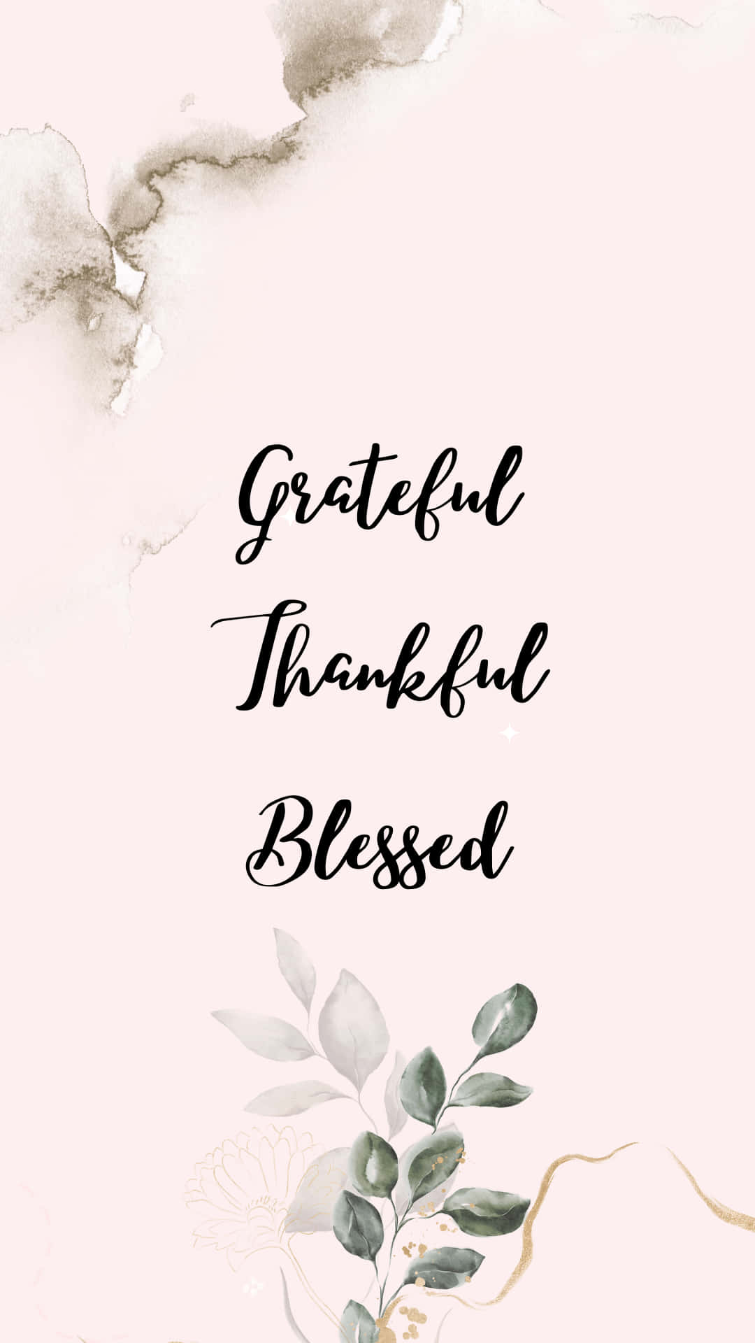 Blessed Painting, soft pink background, elegant black cursive words, Full HD Phone Wallpaper