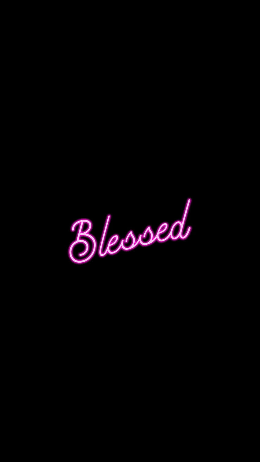 Blessed, purple neon lights, pink neon sign, HD Phone Wallpaper