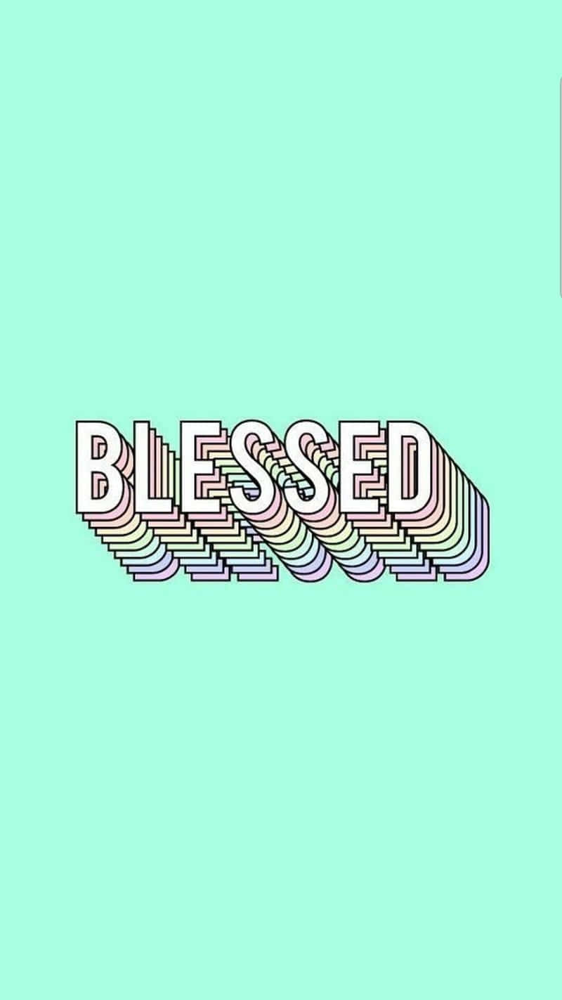 blessed, 3d-stacked letters, rainbow gradients, HD Phone Wallpaper