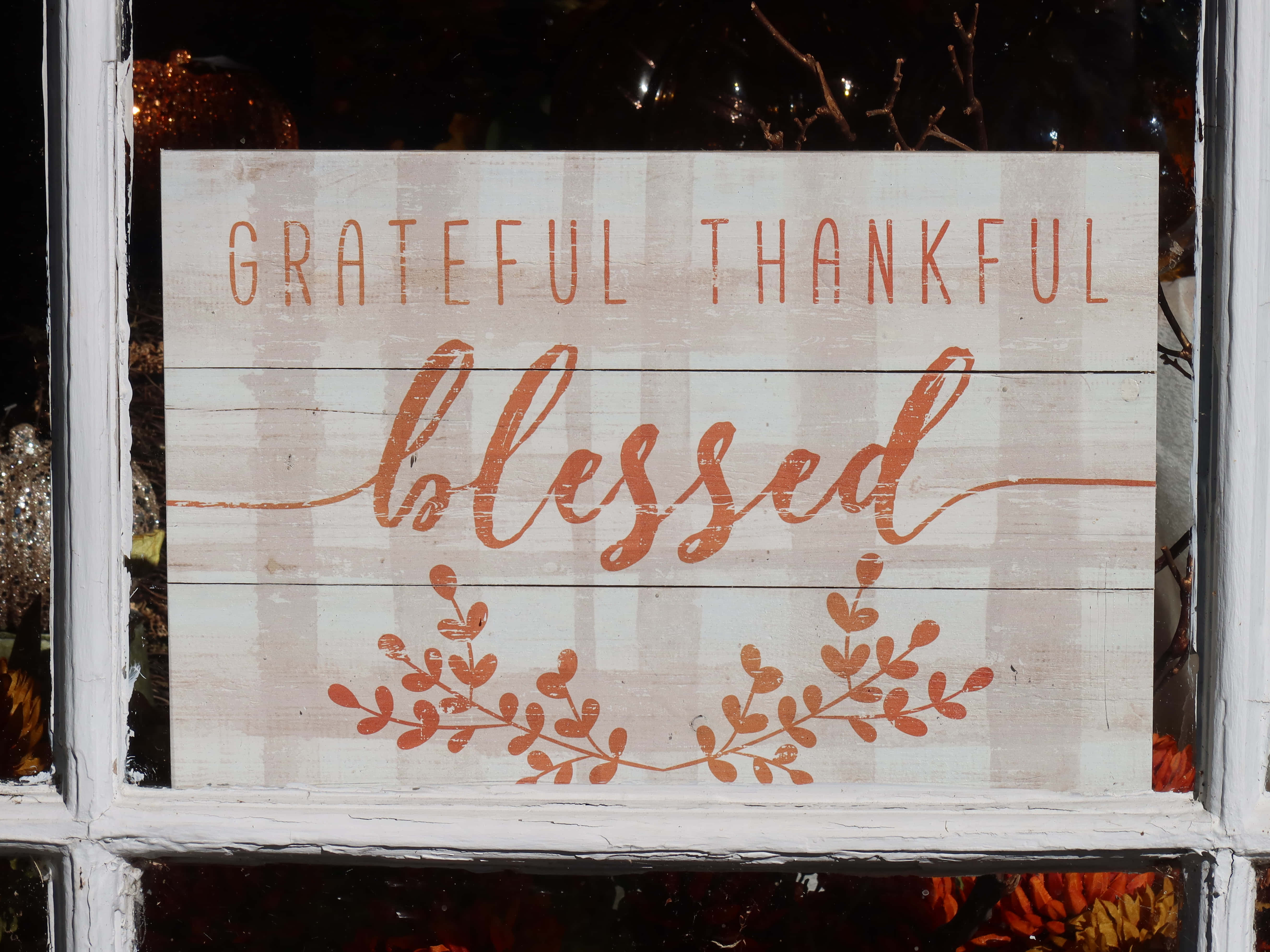 blessed sign board, rustic wooden sign, copper-colored text, 4K Desktop Wallpaper