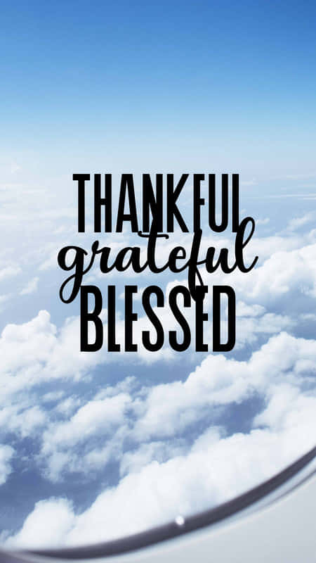 Blessed In The Sky, airplane window, fluffy white clouds, SD Phone Wallpaper