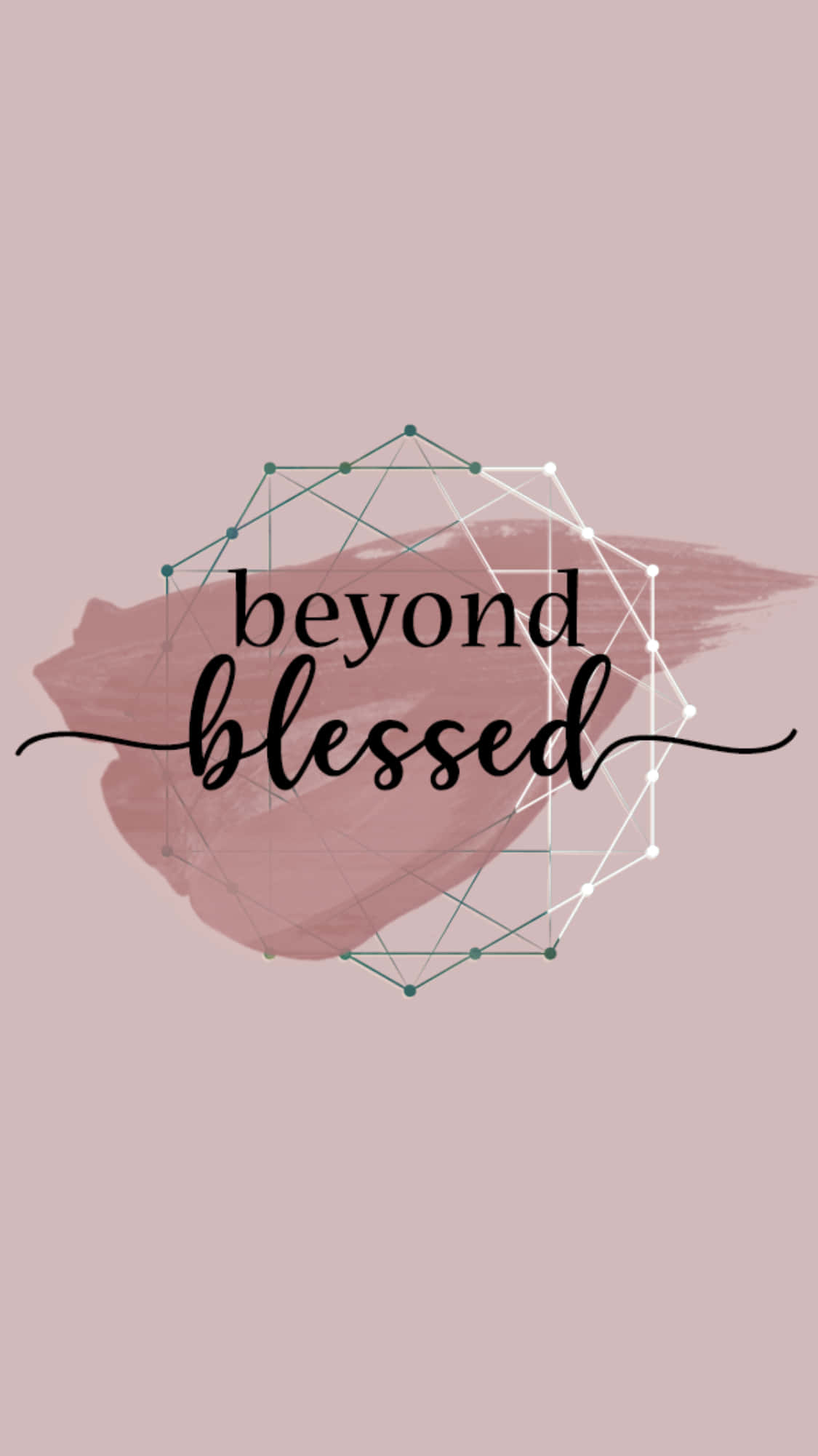 blessed, geometrical shape, soft pink background, Full HD Phone Wallpaper