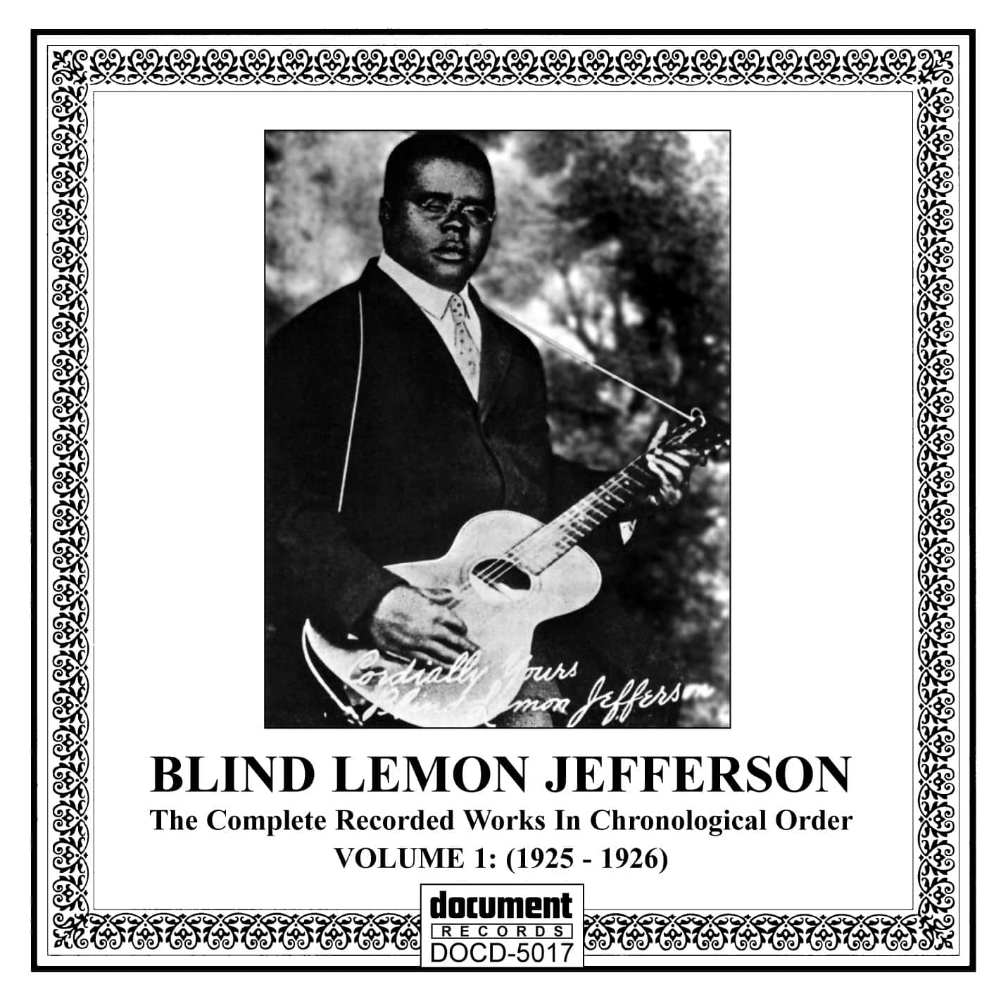 Blind Lemon Jefferson, guitar, ornate scrollwork, HD Desktop Wallpaper