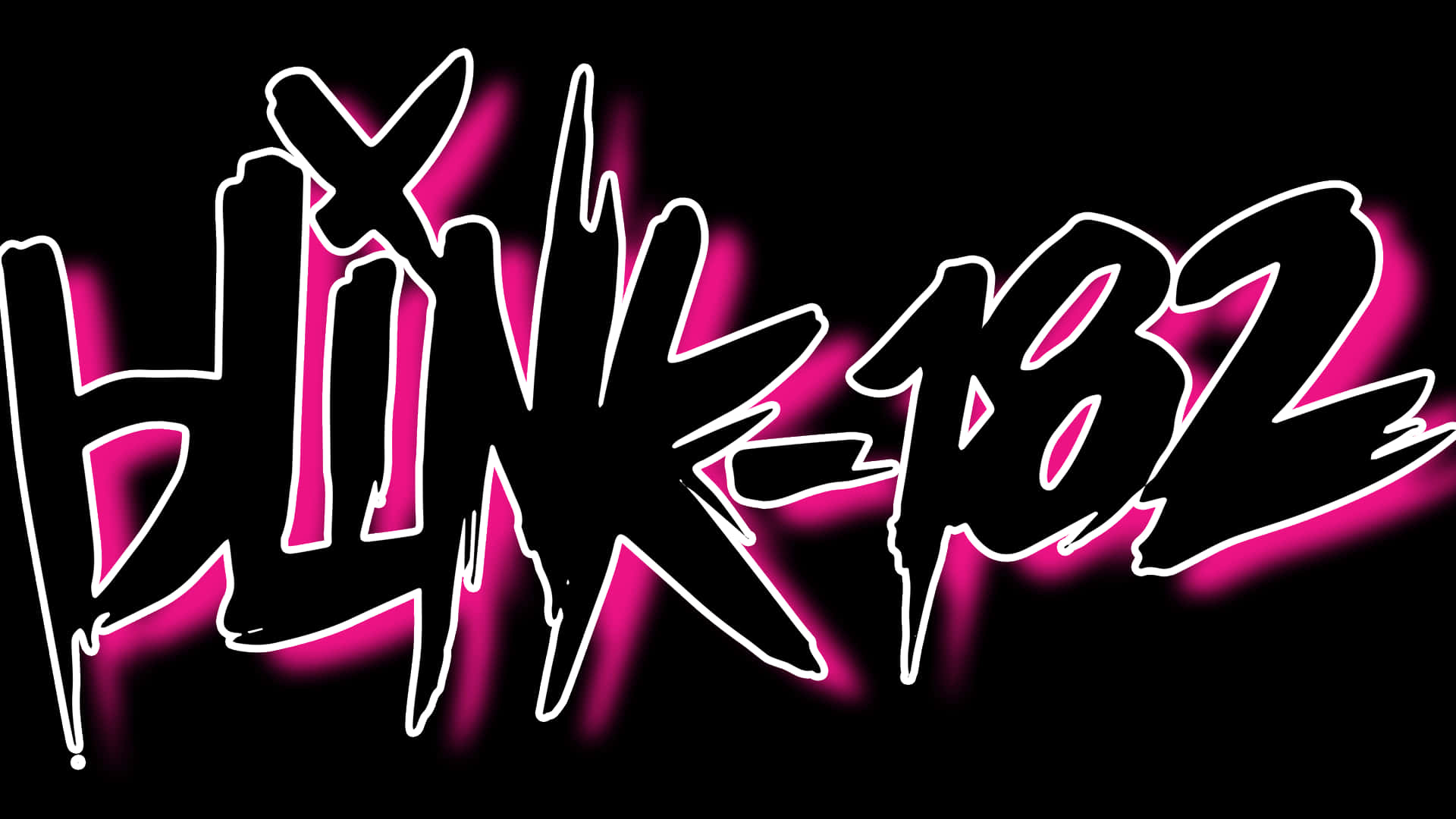 Blink-182, neon style, pink neon, Full HD Desktop Wallpaper