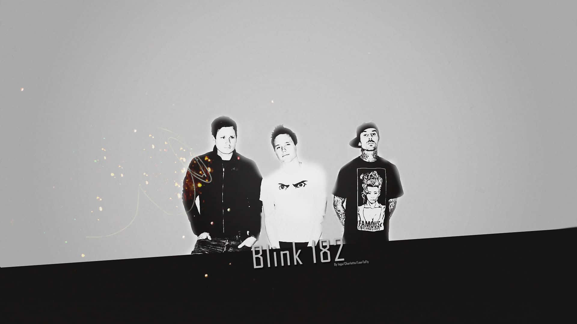 Blink-182, monochrome, gray backdrop, Full HD Desktop Wallpaper