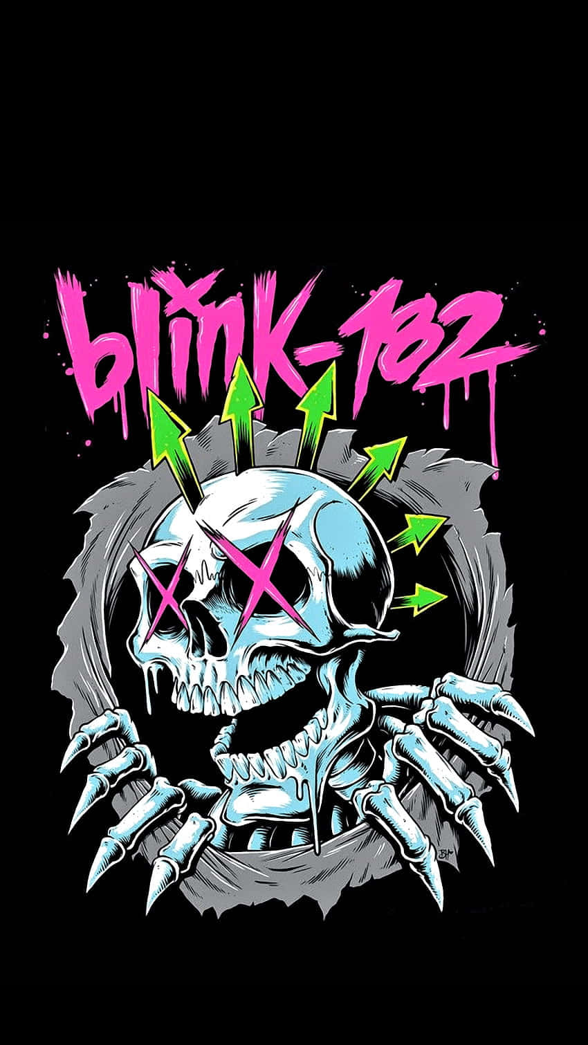 Blink-182, neon pink, cyan, HD Phone Wallpaper