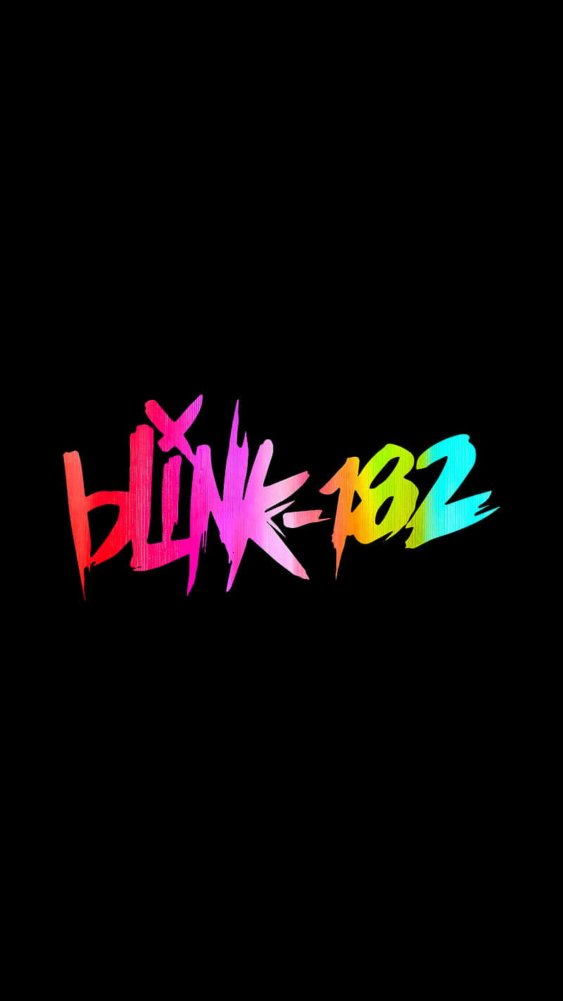 blink-182, rainbow gradient, black background, HD Phone Wallpaper