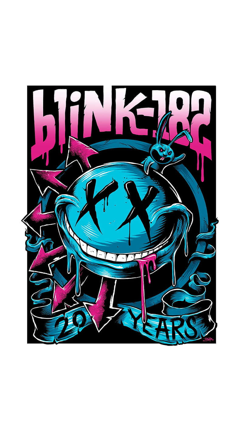 Blink-182, 20th anniversary, dripping blue skull, HD Phone Wallpaper