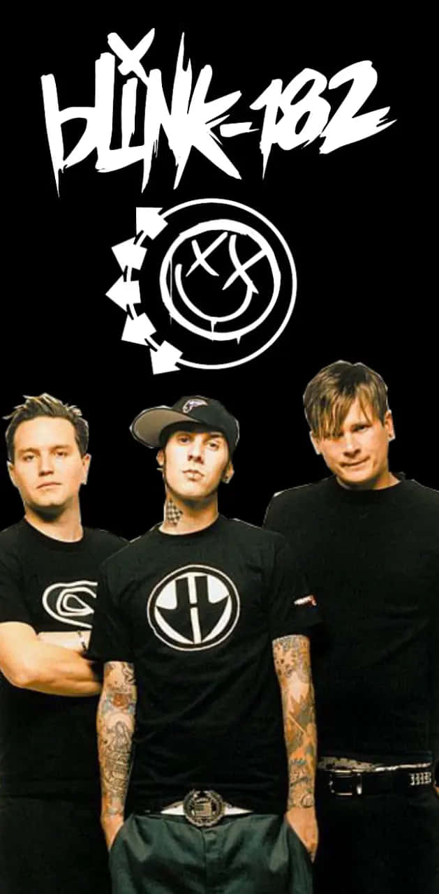 Blink-182, black background, white graffiti style, HD Phone Wallpaper