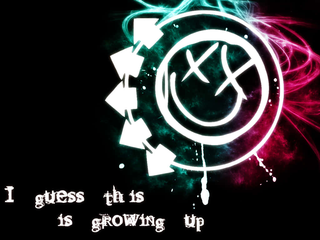 Blink-182, glowing white cartoon skull, X eyes, SD Desktop Wallpaper