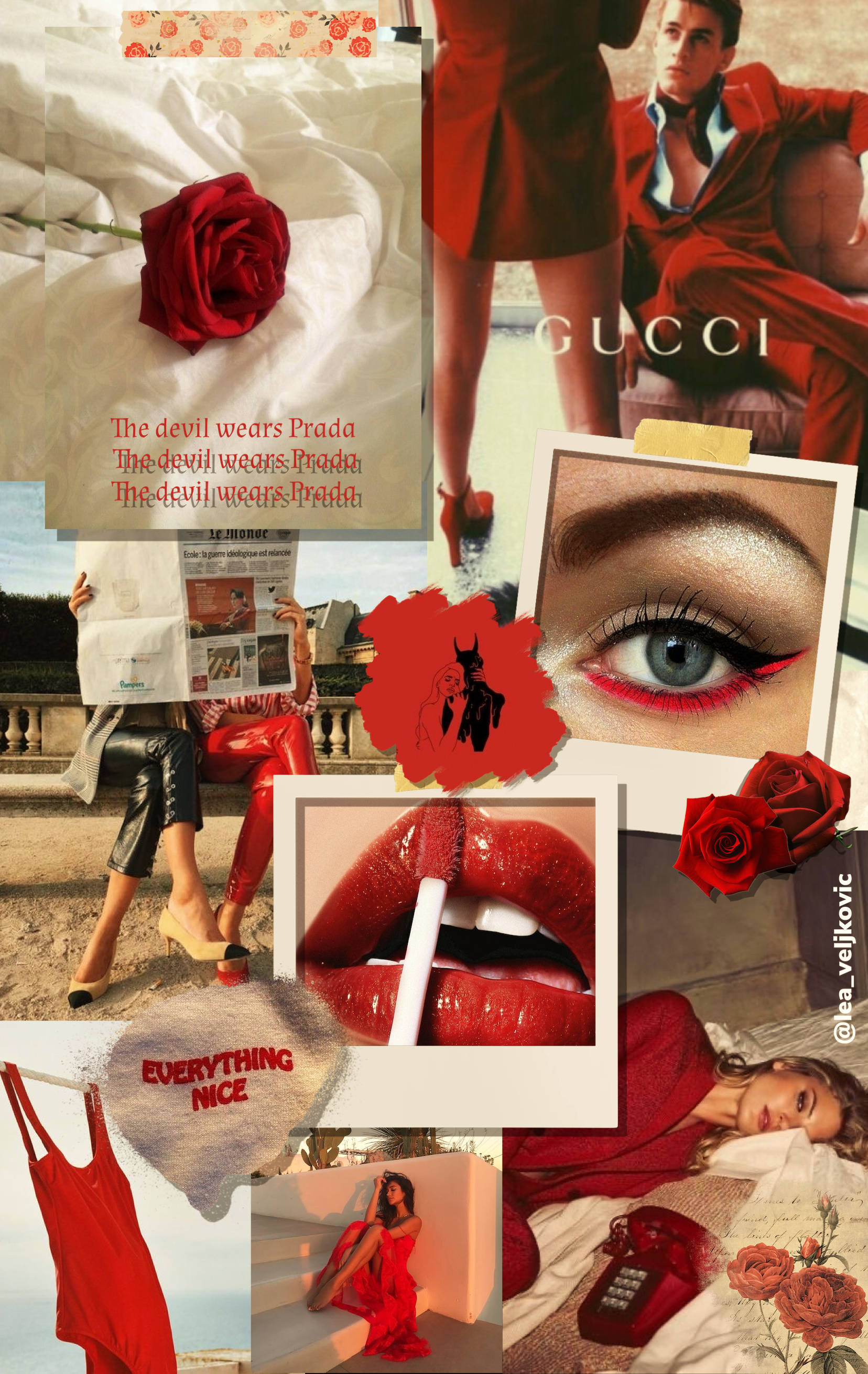 Dreamy Rosey Bliss, vibrant red, roses, 2K Phone Wallpaper