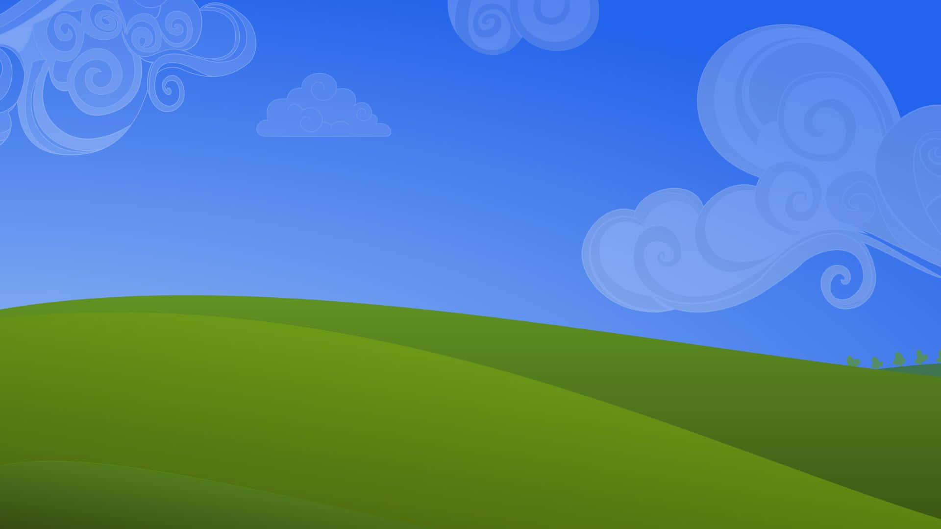 Blissful Green Hills, rolling green hills, clear blue sky, Full HD Desktop Wallpaper