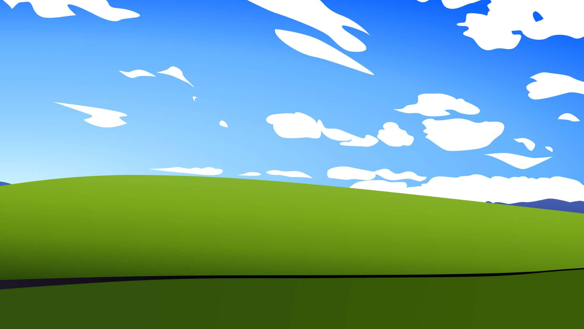 Blissful Green Hills, green hill, bright blue sky, Full HD Desktop Wallpaper