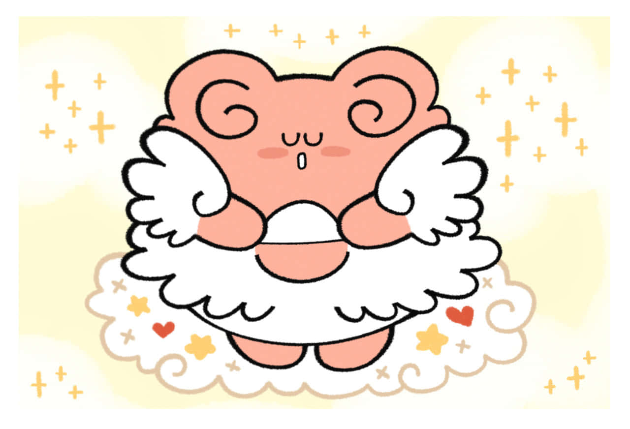 Blissey, pink, cartoon angel, HD Desktop Wallpaper