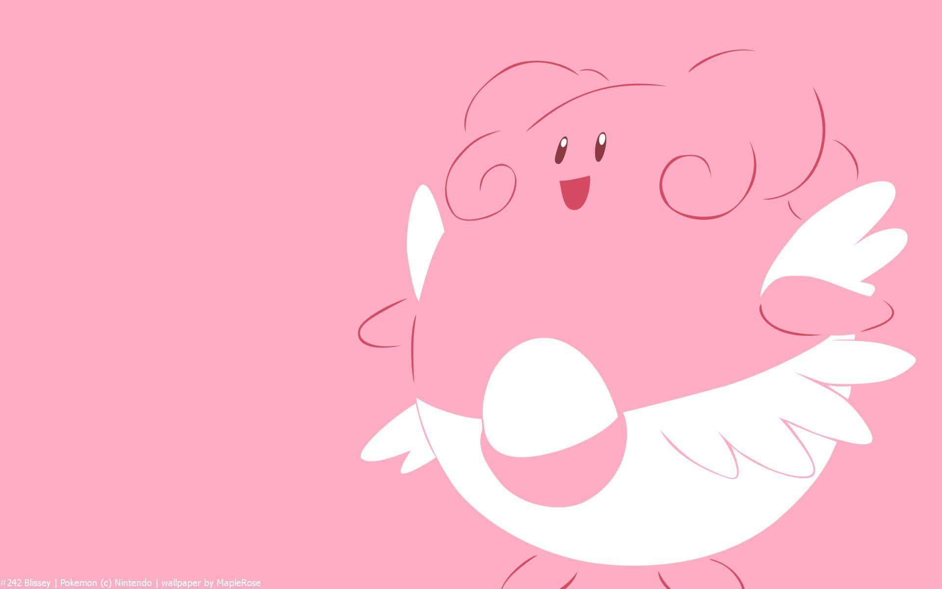 Blissey, pink, white wings, Full HD Desktop Wallpaper