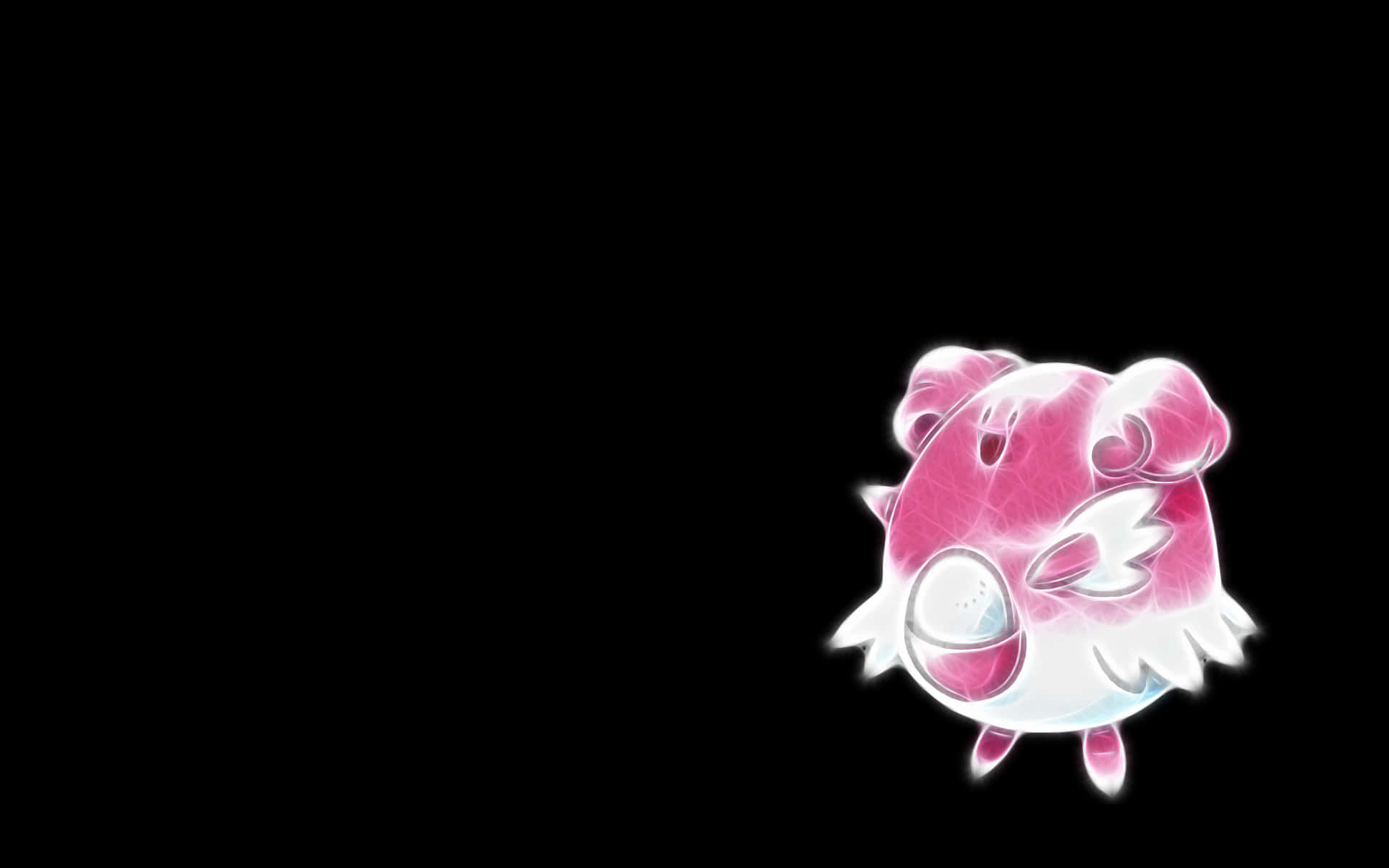 Glowing Blissey, pink and white, anime-style, Full HD Desktop Wallpaper