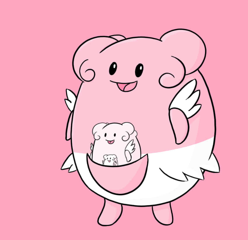 Blissey, pink, wings, SD Desktop Wallpaper