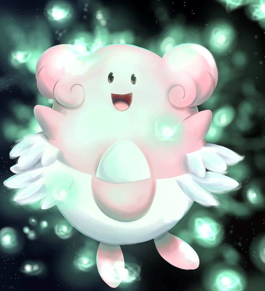 Blissey, fireflies, pink and white, SD Phone Wallpaper