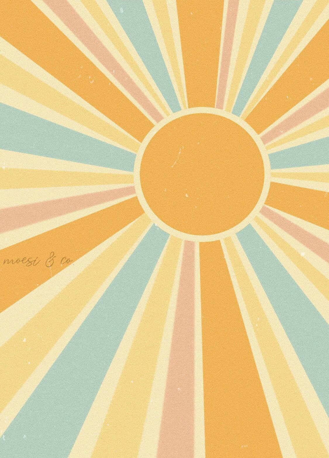 sunburst, pastel rays, soft yellow peach, HD Phone Wallpaper