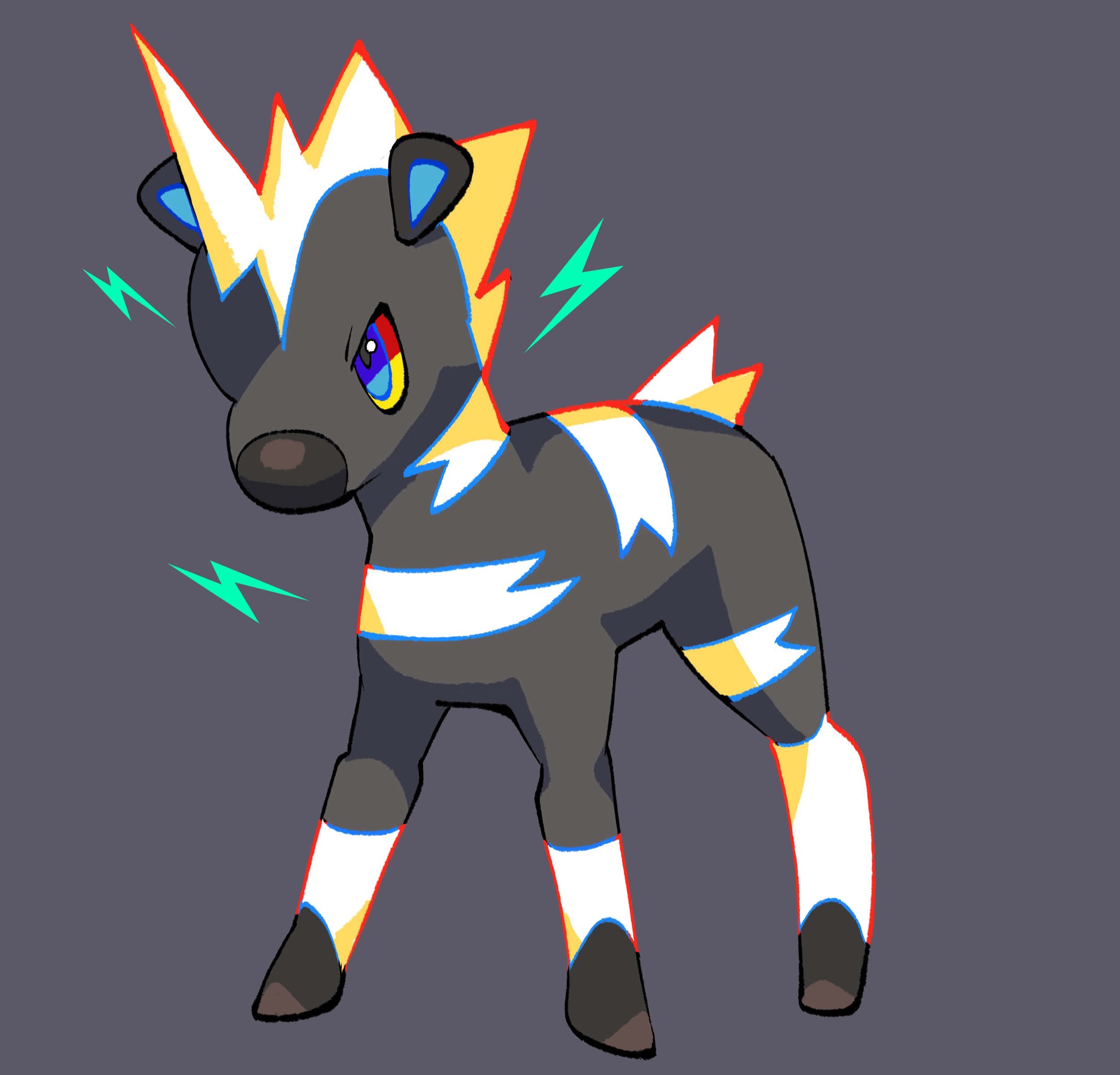 Blitzle, electric pony, glowing lightning patterns, Full HD Desktop Wallpaper