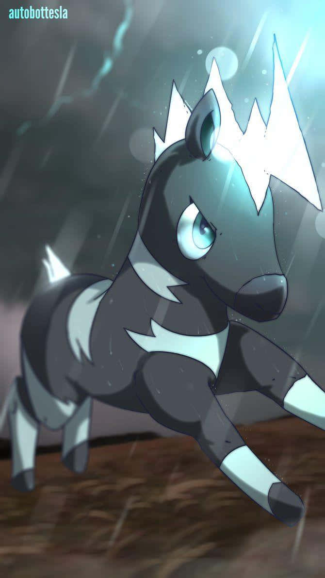 Blitzle, ice-type Pokémon, glowing blue eyes, SD Phone Wallpaper