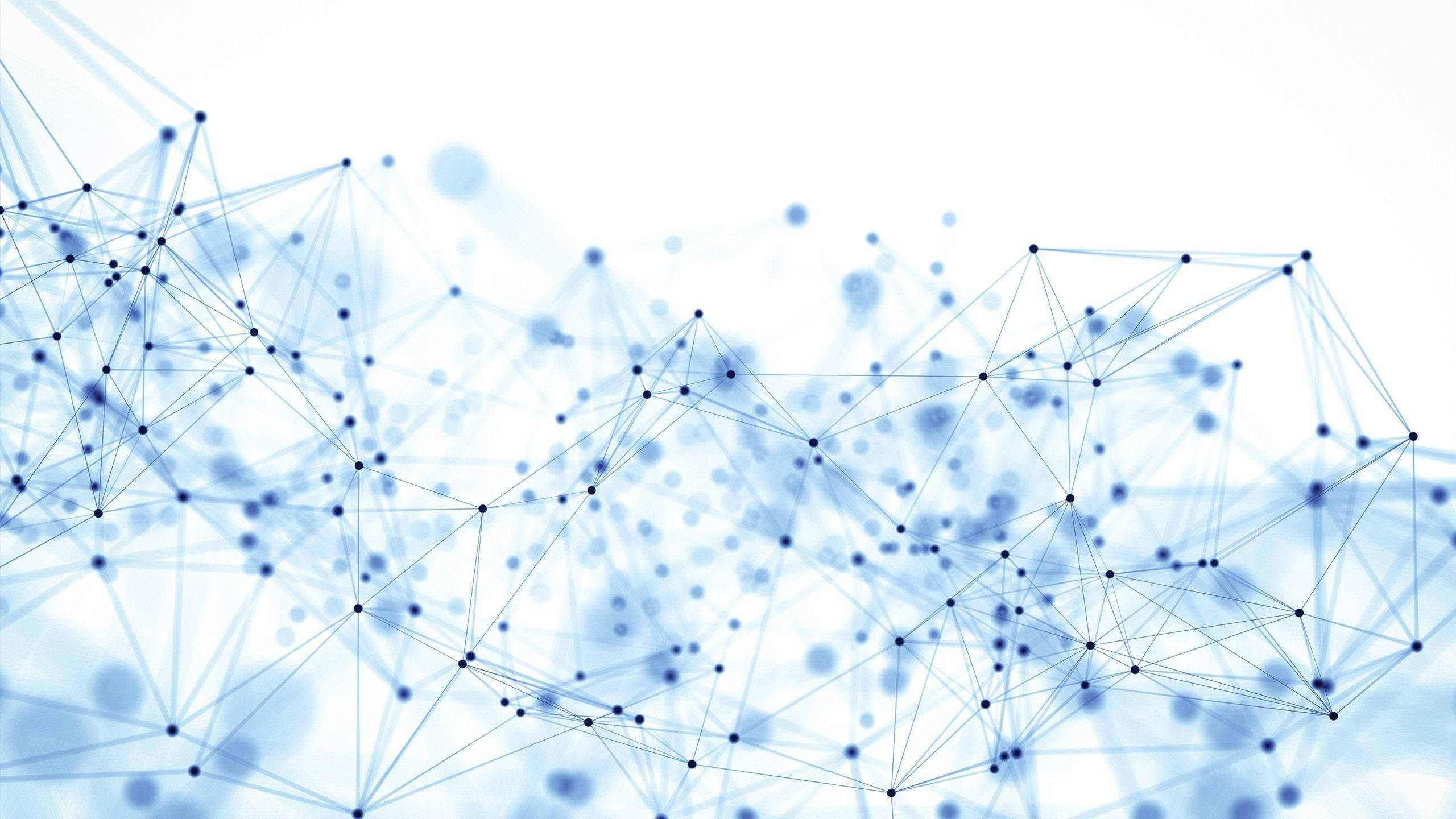 Blockchain, dark blue, dots, 2K Desktop Wallpaper