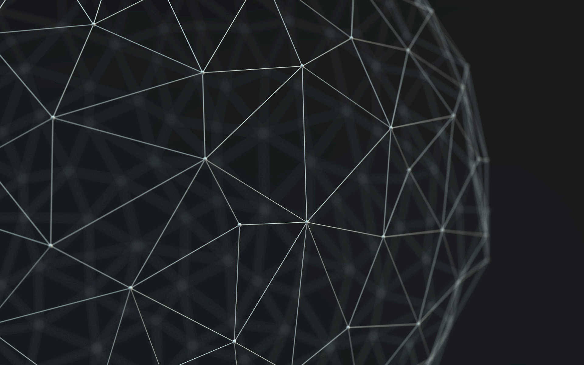 Blockchain, geometric sphere, glowing white lines, Full HD Desktop Wallpaper