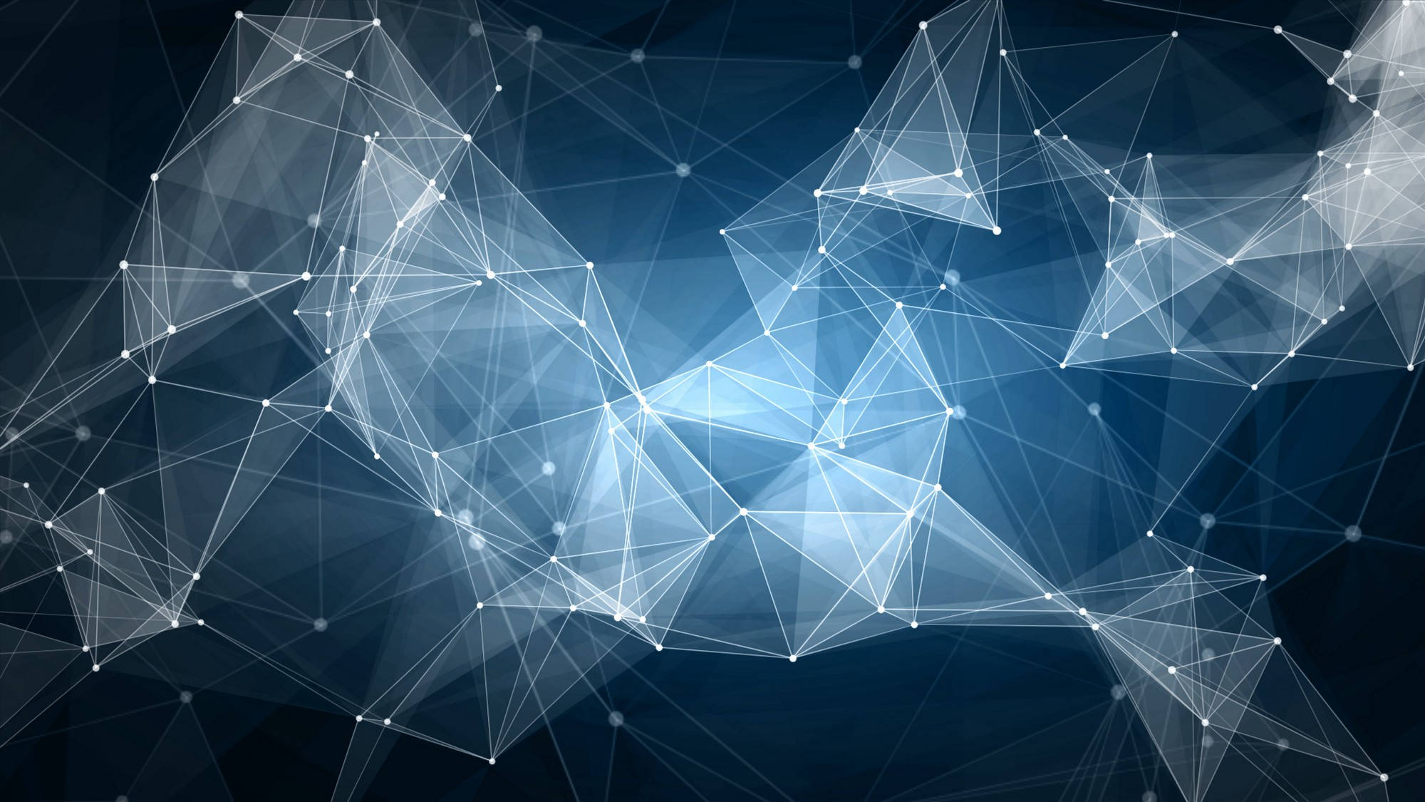 Blockchain, white nodes, glowing white nodes, Full HD Desktop Wallpaper
