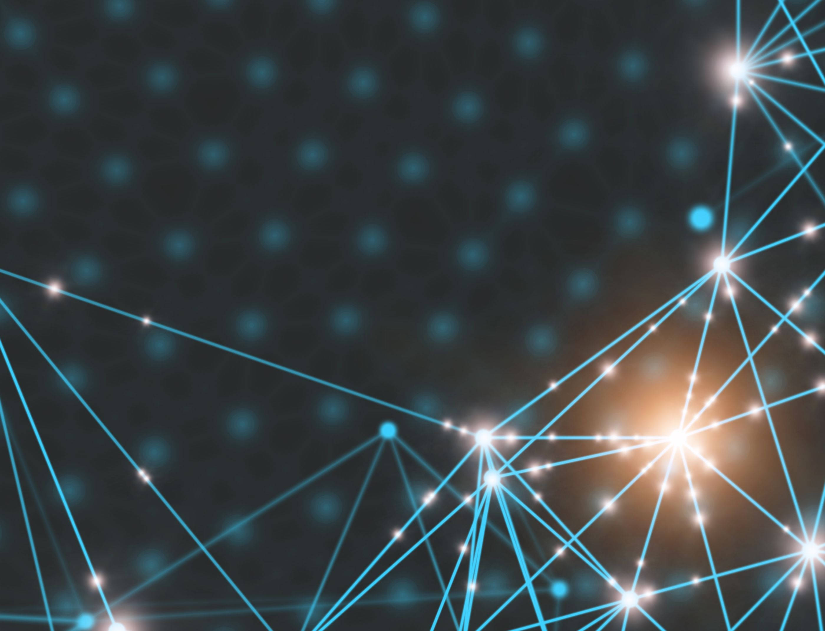 Blockchain, blue lights, glowing blue lines, 2K Desktop Wallpaper