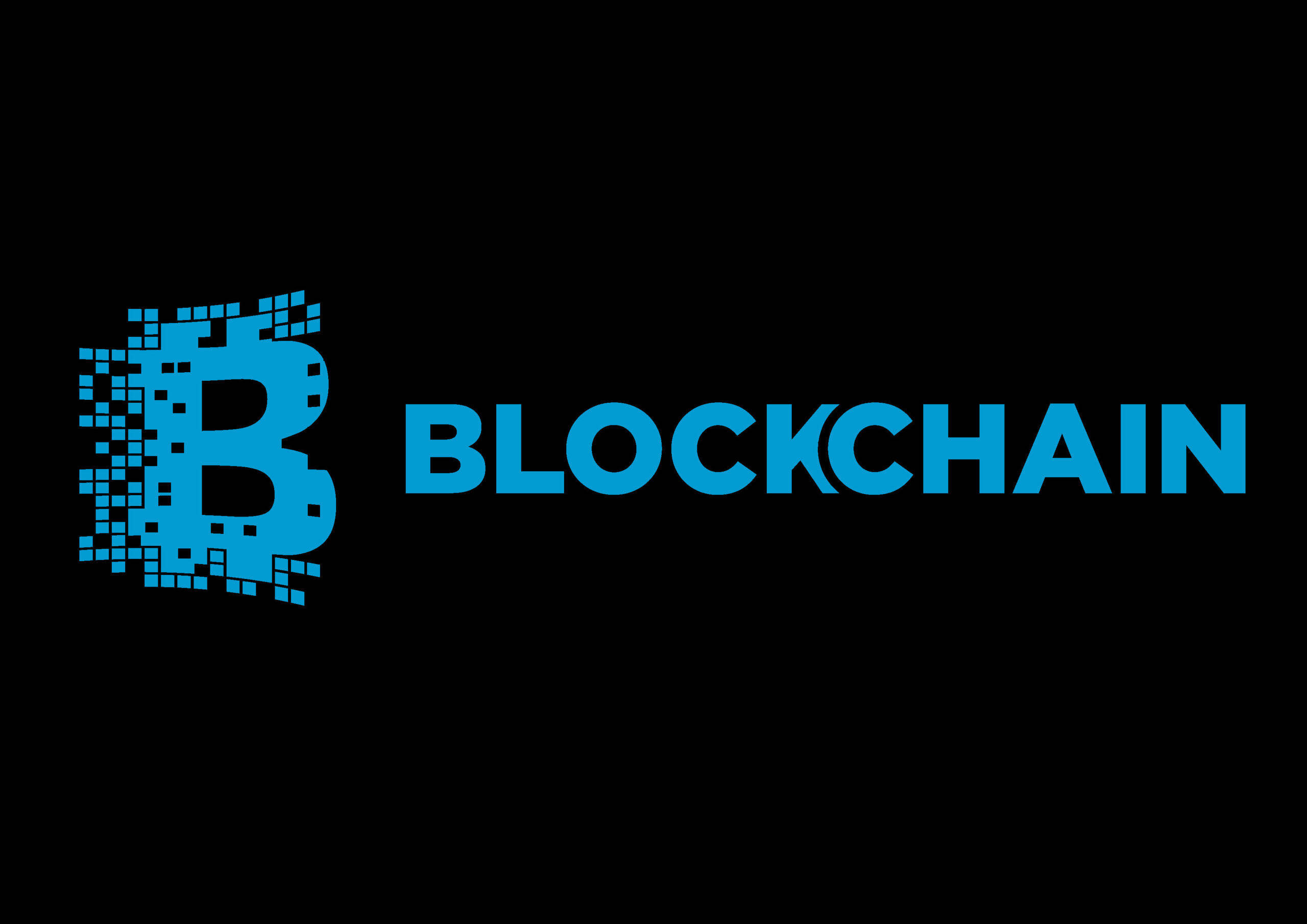 blockchain, blue, pixelated, 2K Desktop Wallpaper