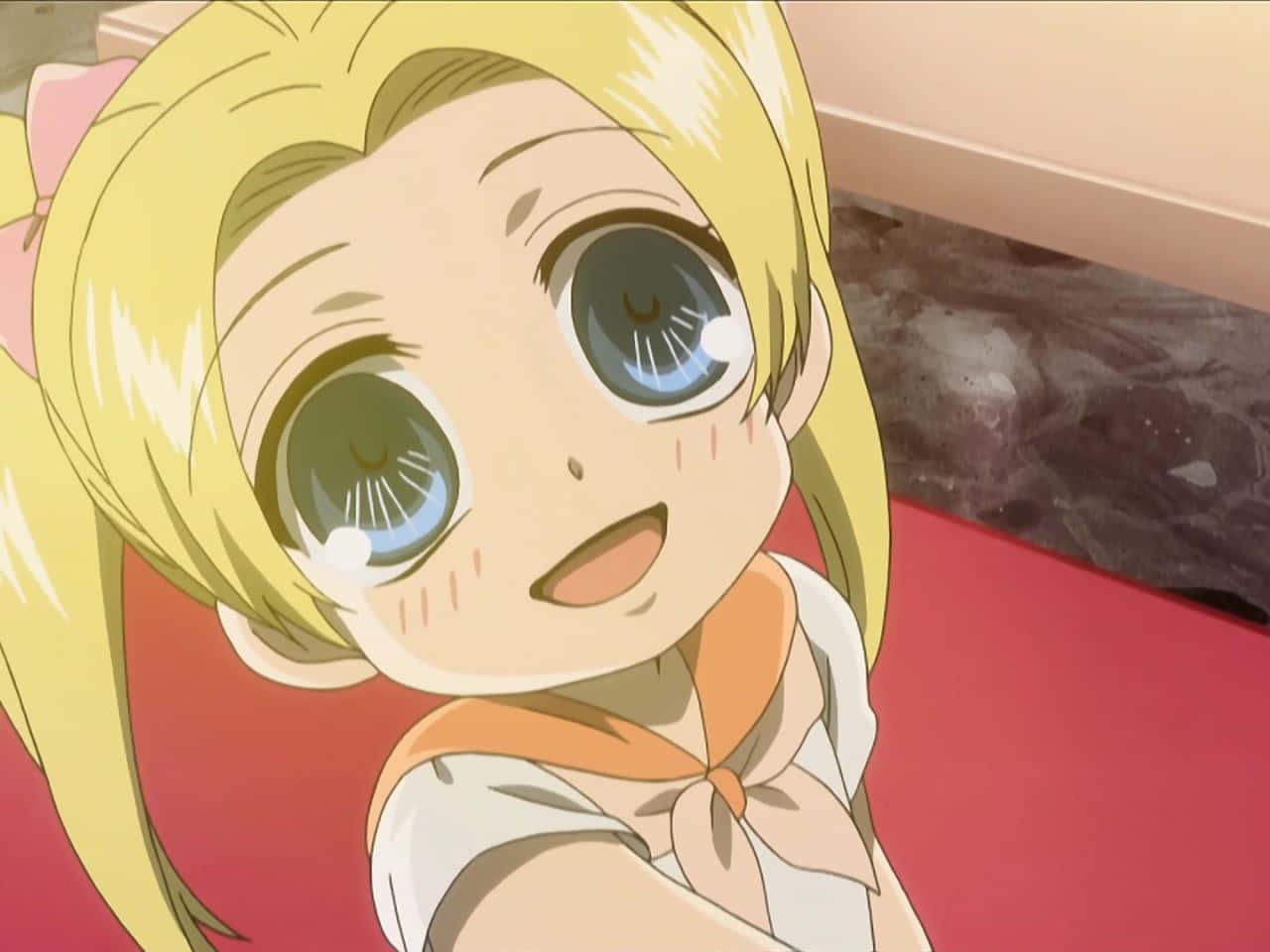 anime blonde character, blonde hair, blue eyes, HD Desktop Wallpaper