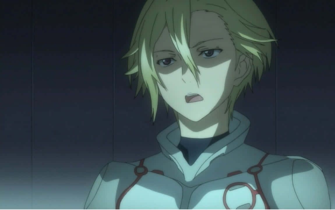 blonde anime character, messy blonde hair, surprised expression, SD Desktop Wallpaper