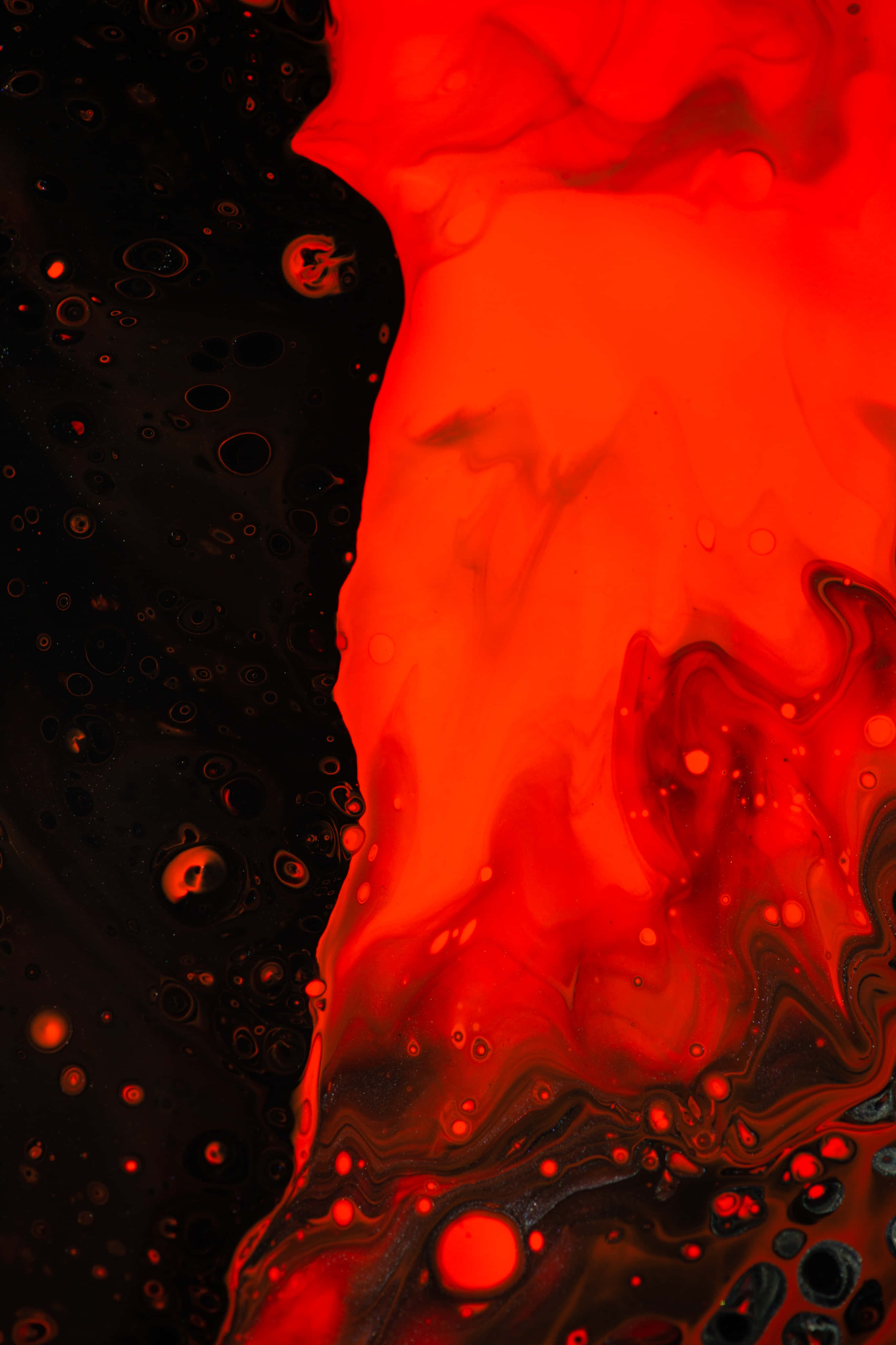 blood aesthetic, vibrant red, black liquid paint, 4K Phone Wallpaper