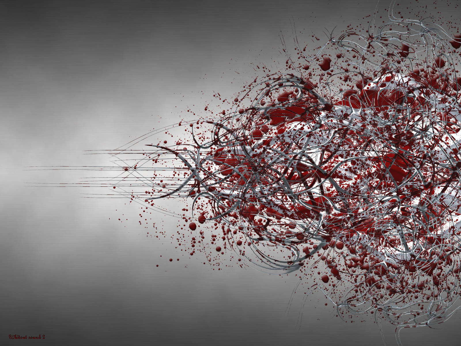 blood, steel, red splatters, HD Desktop Wallpaper