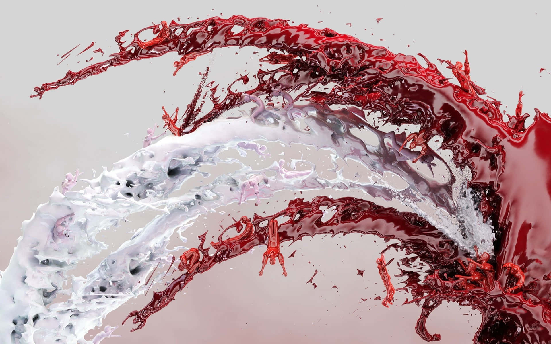 Blood Paint Splash, deep red, white liquid, Full HD Desktop Wallpaper