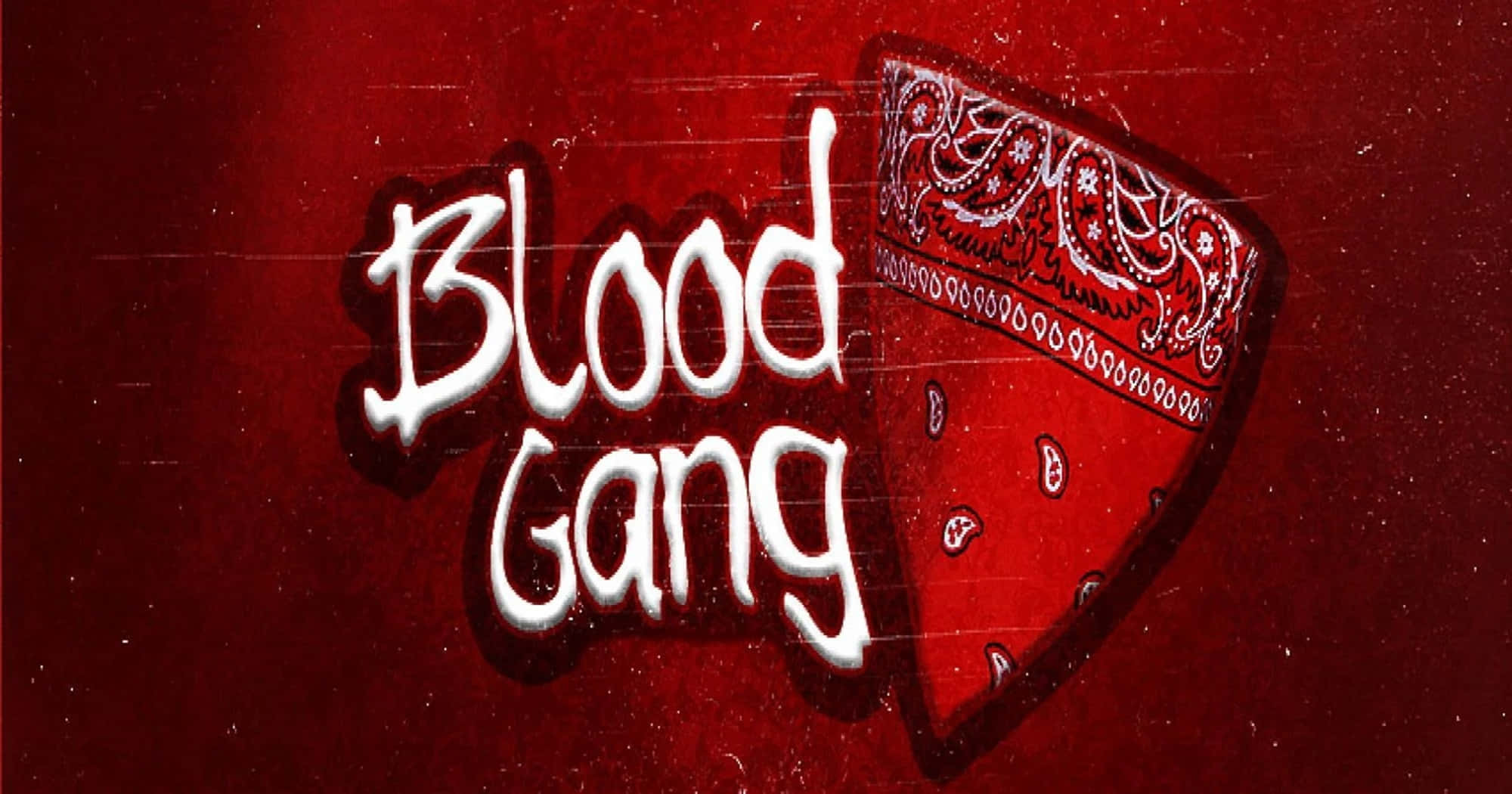 Blood Gang, white graffiti-style text, red bandana, Full HD Desktop Wallpaper