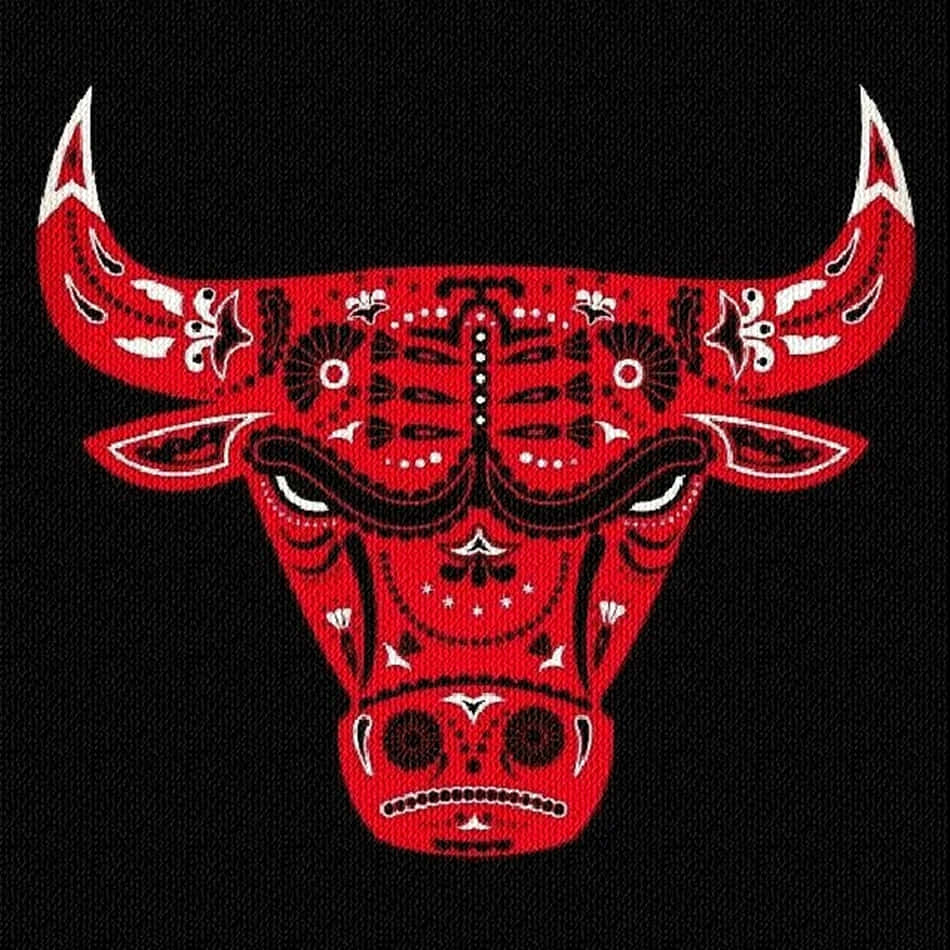 Blood Gang, red bull head, white and black patterns, SD Desktop Wallpaper