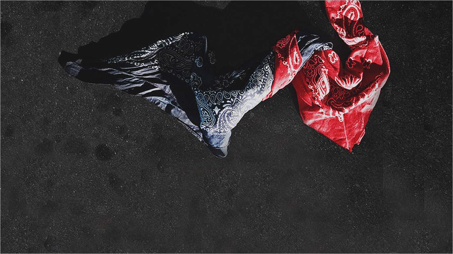 Blood Gang, black and red scarf, dark asphalt, HD Desktop Wallpaper