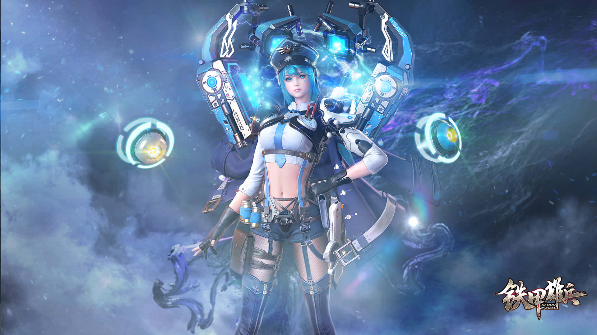 Blood of Steel, anime girl, blue hair, Full HD Desktop Wallpaper