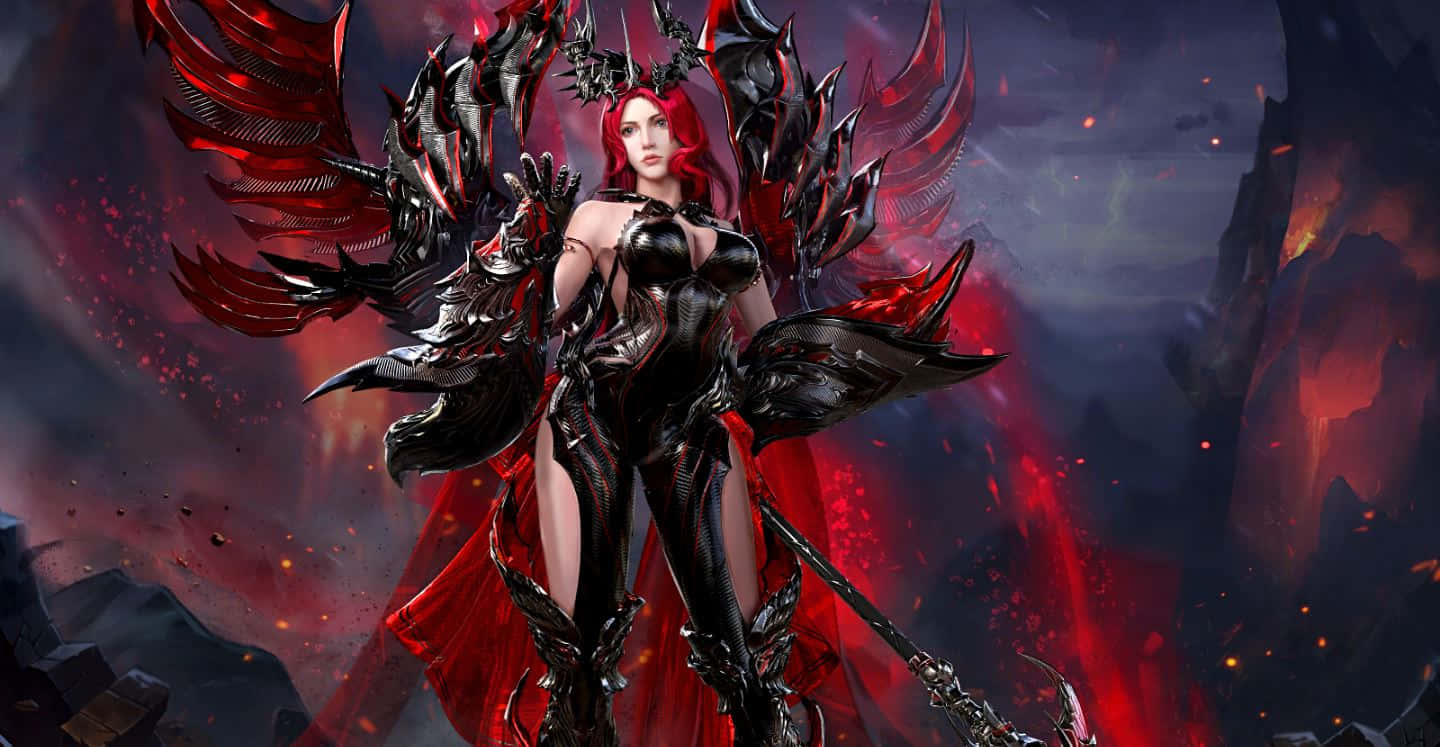 Blood of Steel, demon queen, red-haired, HD Desktop Wallpaper