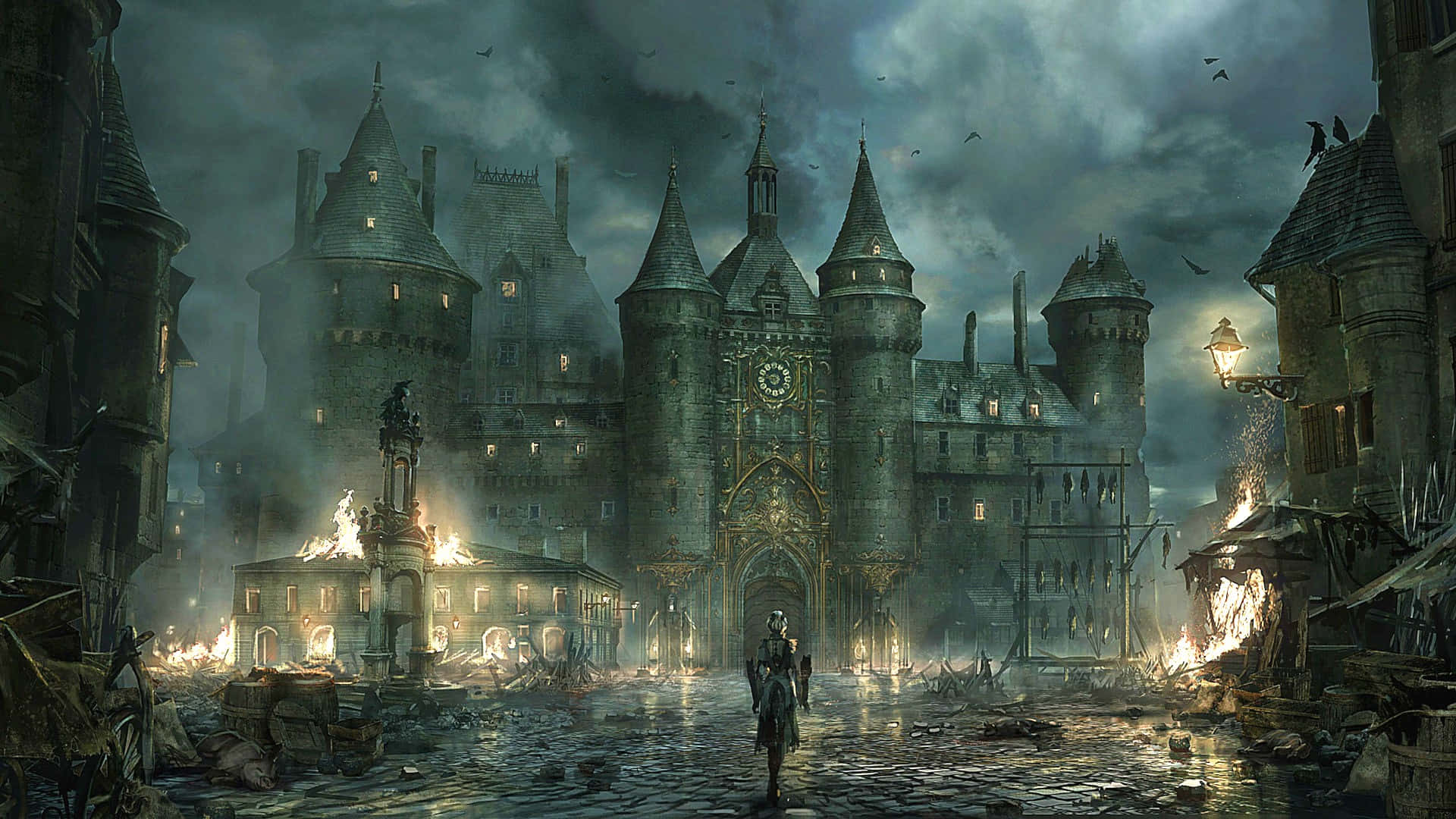 Blood Of Steel, medieval town, ruined town, Full HD Desktop Wallpaper