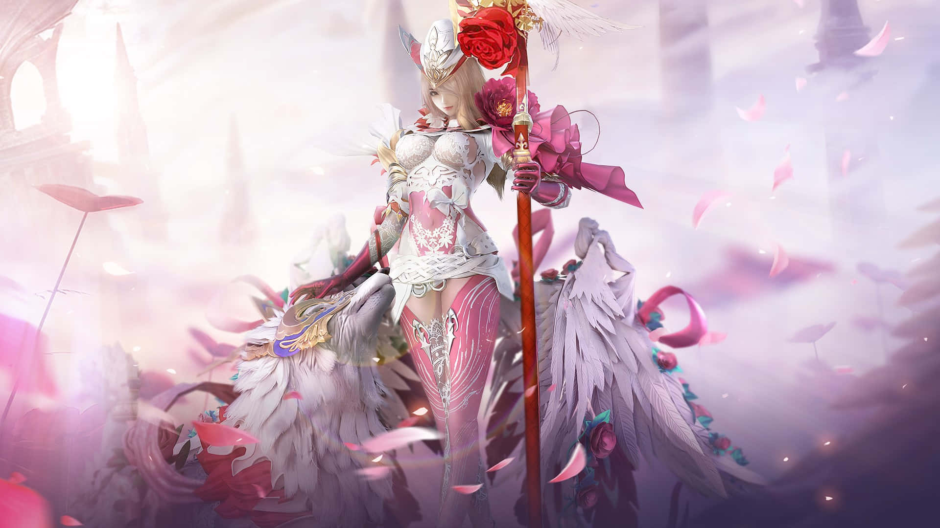 Blood of Steel, anime warrior, white wings, Full HD Desktop Wallpaper