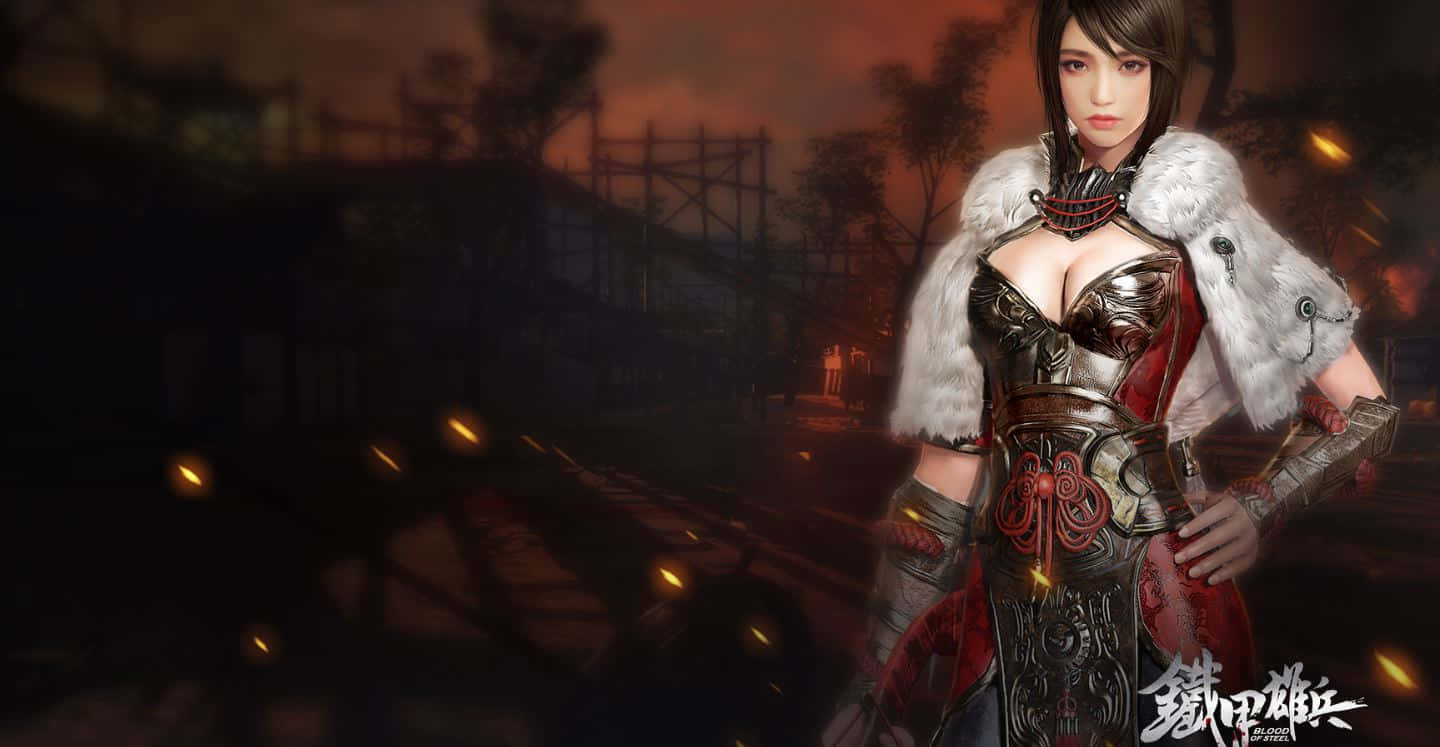 Blood Of Steel, warrior woman, ornate red and silver armor, HD Desktop Wallpaper