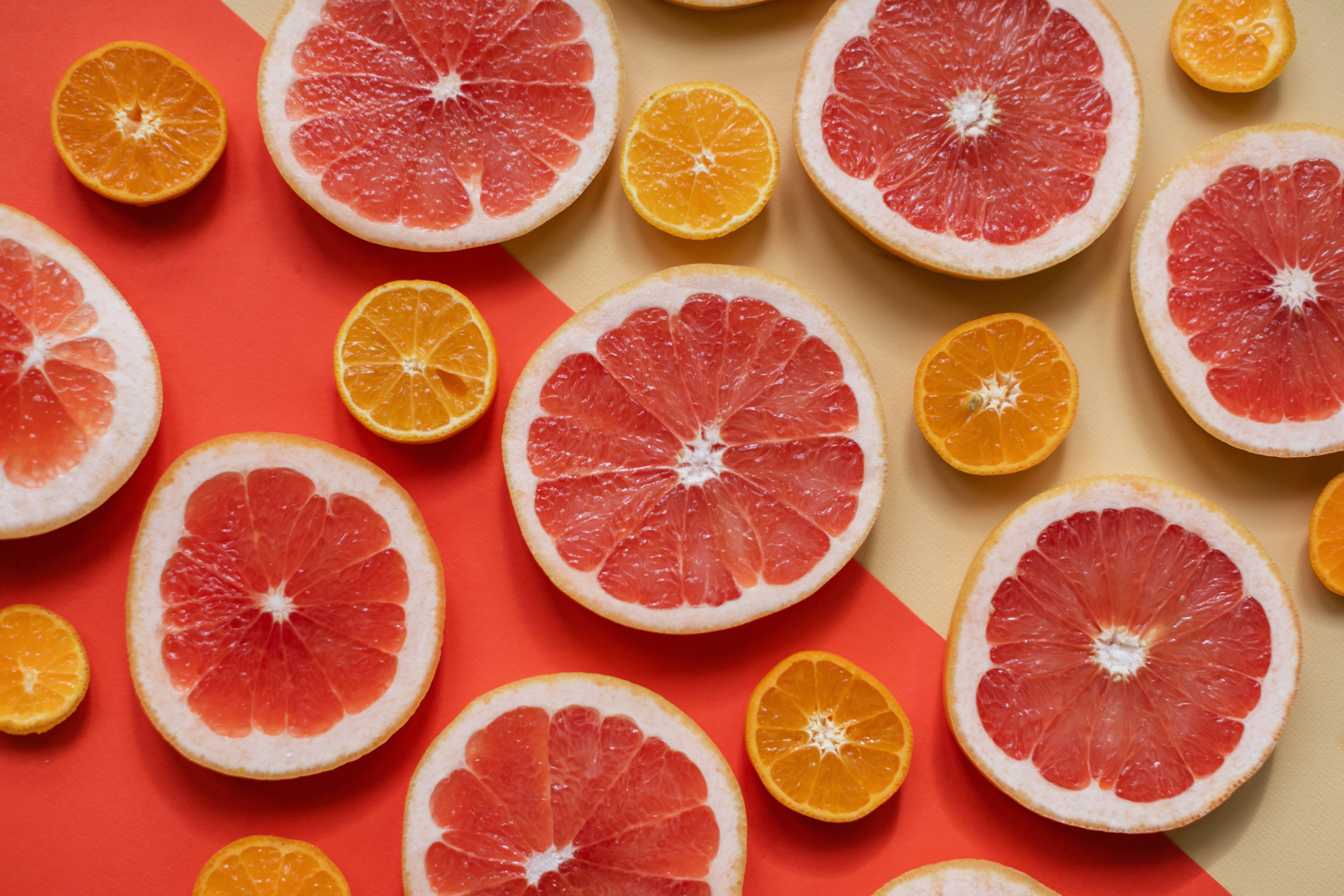 Blood Orange, citrus fruit pattern, grapefruits, 4K Desktop Wallpaper