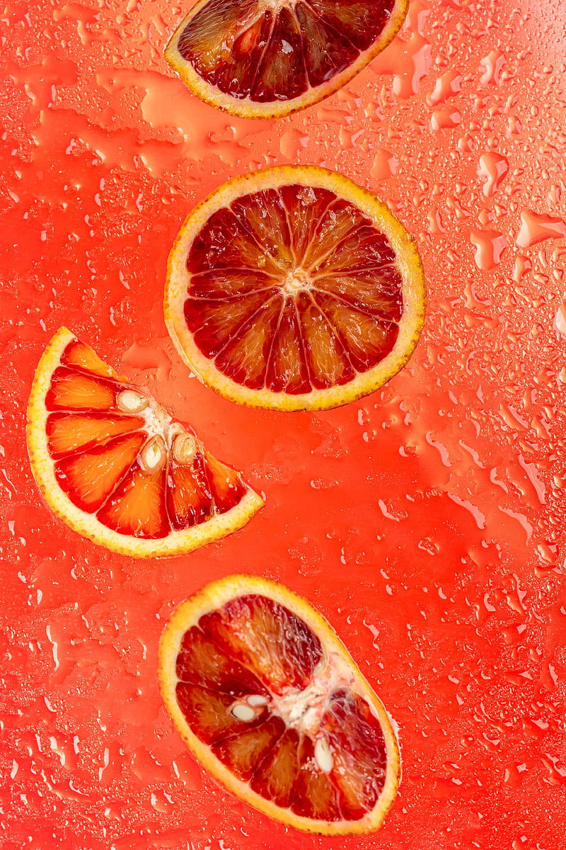 Blood Orange, citrus fruit, red, SD Phone Wallpaper