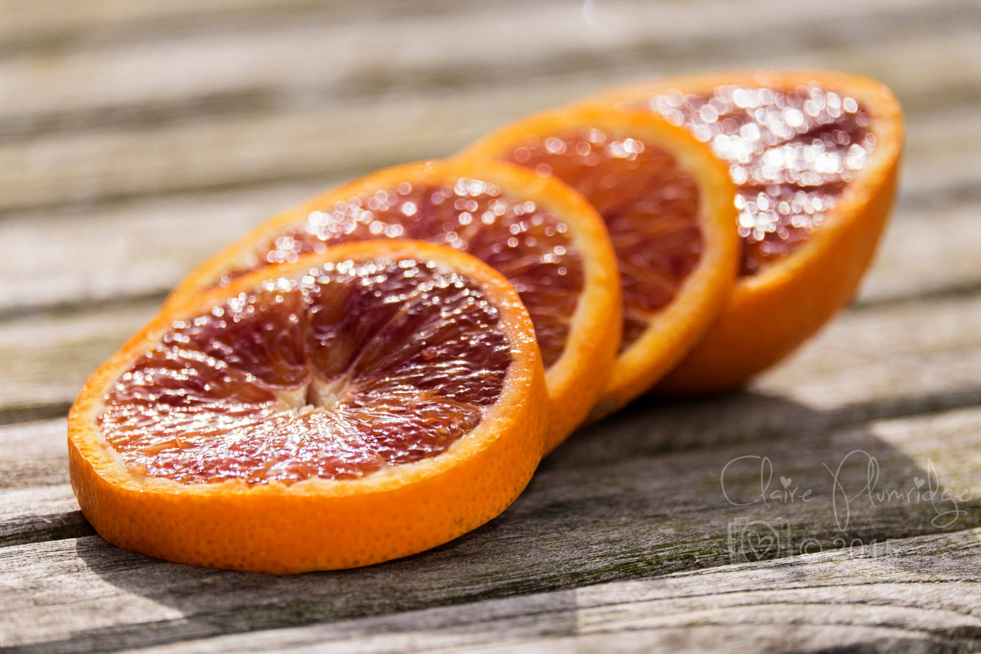 Blood Orange, citrus fruit slice, wood, Full HD Desktop Wallpaper