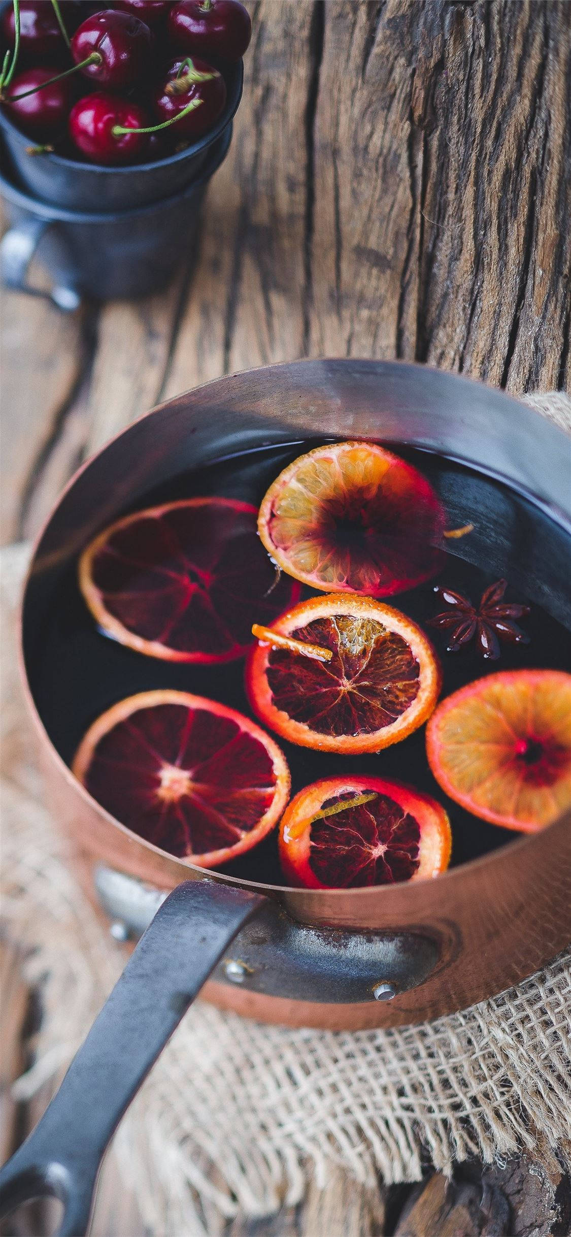 Blood Orange, copper pot, dark mulled wine, Full HD Phone Wallpaper