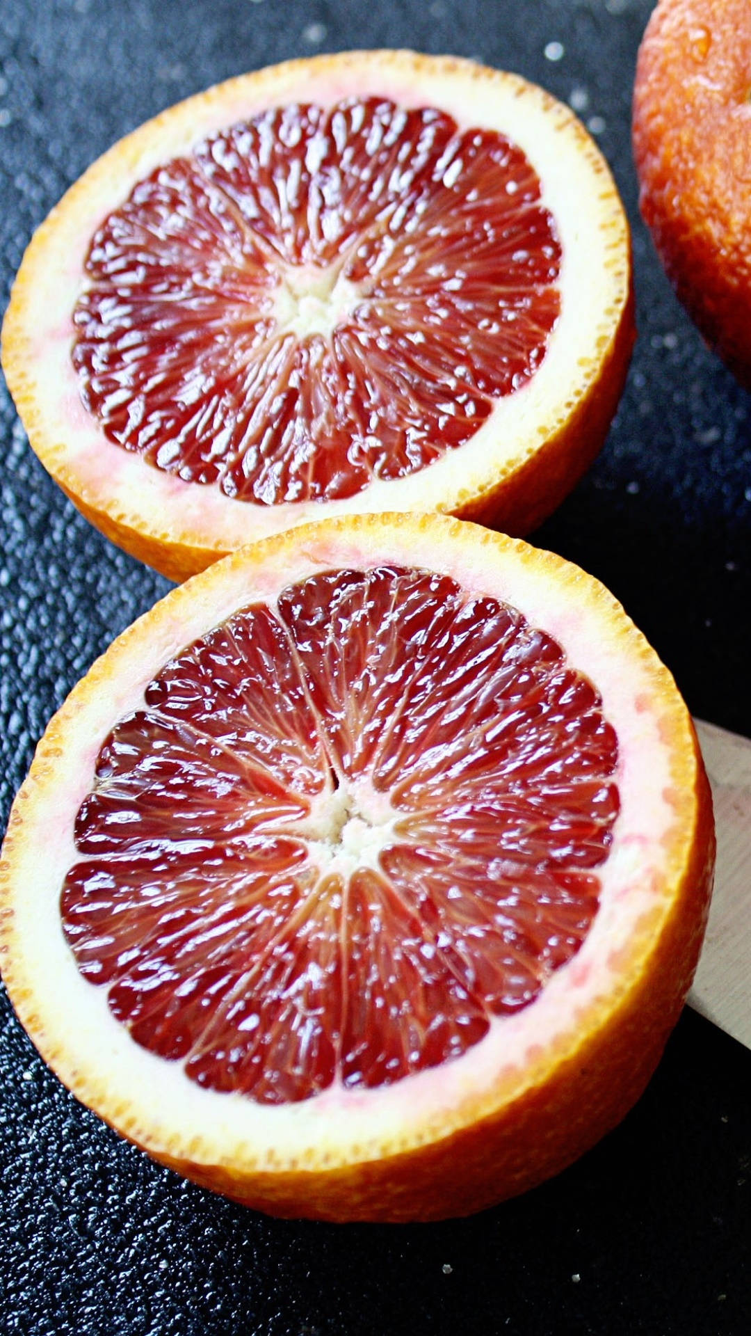 Blood Orange, deep red pulp, dark textured surface, Full HD Phone Wallpaper