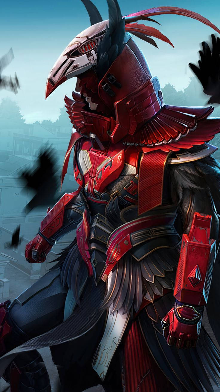 Blood Raven X Suit, red and black armor, bird-like helmet, HD Phone Wallpaper