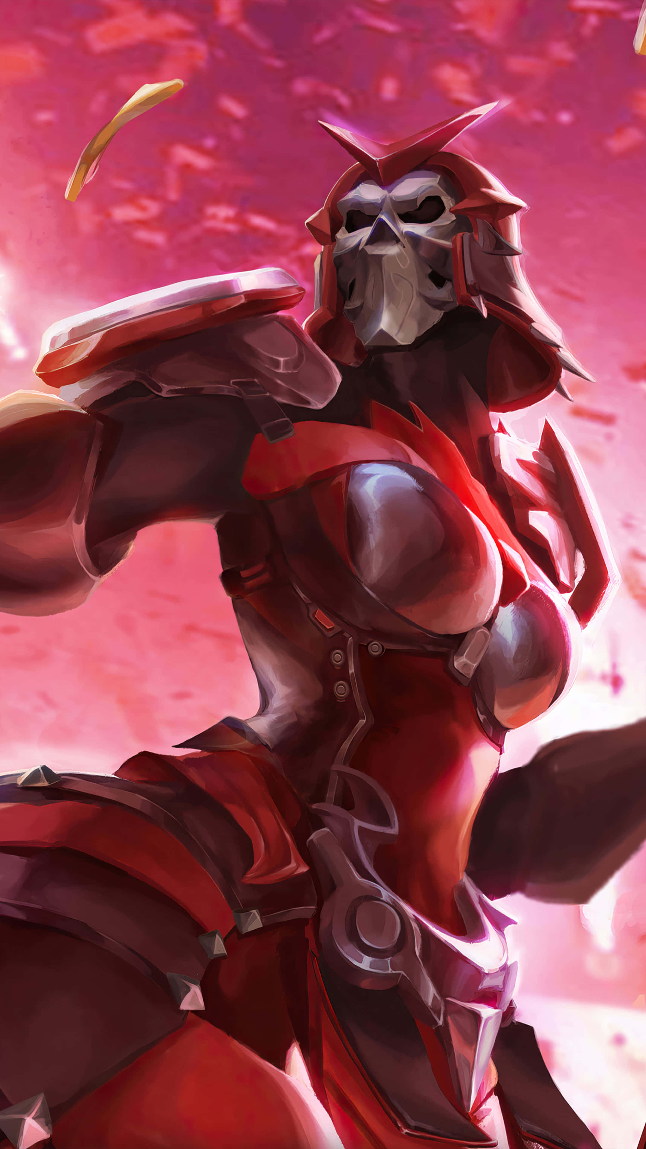 Blood Raven X Suit, armored warrior, red and silver armor, 4K Phone Wallpaper